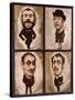 Four Caricatures, 1882-83-Julius Mandes Price-Stretched Canvas