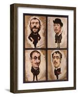 Four Caricatures, 1882-83-Julius Mandes Price-Framed Giclee Print