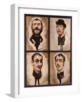 Four Caricatures, 1882-83-Julius Mandes Price-Framed Giclee Print