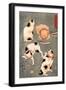 Four Cats in Different Poses-Kuniyoshi Utagawa-Framed Premium Giclee Print