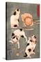 Four Cats in Different Poses-Kuniyoshi Utagawa-Stretched Canvas