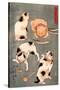 Four Cats in Different Poses-Kuniyoshi Utagawa-Stretched Canvas