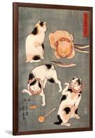 Four Cats in Different Poses-Kuniyoshi Utagawa-Framed Giclee Print