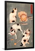 Four Cats in Different Poses-Kuniyoshi Utagawa-Framed Giclee Print