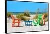 Four Chairs on the Beach - Florida-Philippe Hugonnard-Framed Stretched Canvas