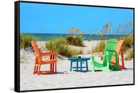 Four Chairs on the Beach - Florida-Philippe Hugonnard-Framed Stretched Canvas