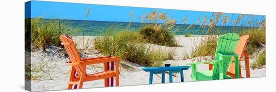 Four Chairs on the Beach - Florida-Philippe Hugonnard-Stretched Canvas