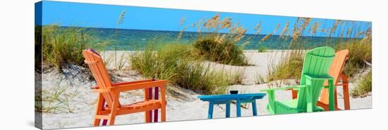 Four Chairs on the Beach - Florida-Philippe Hugonnard-Stretched Canvas