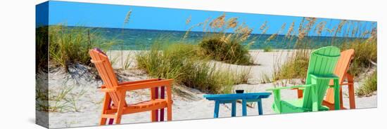 Four Chairs on the Beach - Florida-Philippe Hugonnard-Stretched Canvas