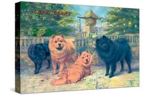 Four Champion Chow-Chows-null-Stretched Canvas
