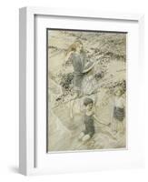 Four Children at the Seashore, 1910 (W/C on Paper)-Arthur Rackham-Framed Premium Giclee Print