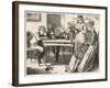 Four Children Have a Reading Lesson with their Governess-null-Framed Art Print