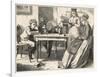 Four Children Have a Reading Lesson with their Governess-null-Framed Art Print