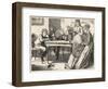 Four Children Have a Reading Lesson with their Governess-null-Framed Art Print