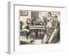 Four Children Have a Reading Lesson with their Governess-null-Framed Art Print