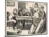 Four Children Have a Reading Lesson with their Governess-null-Mounted Art Print