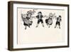 Four Children in Swiss Costume Hold Hands-null-Framed Art Print