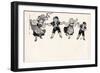 Four Children in Swiss Costume Hold Hands-null-Framed Art Print