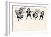 Four Children in Swiss Costume Hold Hands-null-Framed Art Print