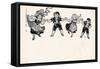 Four Children in Swiss Costume Hold Hands-null-Framed Stretched Canvas