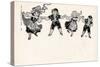 Four Children in Swiss Costume Hold Hands-null-Stretched Canvas