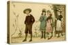 Four Children on Country Walk-HJA Miles-Stretched Canvas