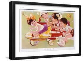 Four Children Racing-null-Framed Giclee Print