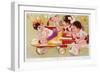 Four Children Racing-null-Framed Giclee Print