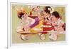 Four Children Racing-null-Framed Giclee Print