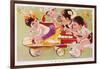 Four Children Racing-null-Framed Giclee Print