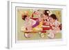 Four Children Racing-null-Framed Giclee Print