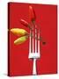 Four Chili Peppers on a Fork-Marc O^ Finley-Stretched Canvas