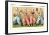 Four Clowns with Concertinas-null-Framed Art Print