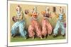 Four Clowns with Concertinas-null-Mounted Art Print