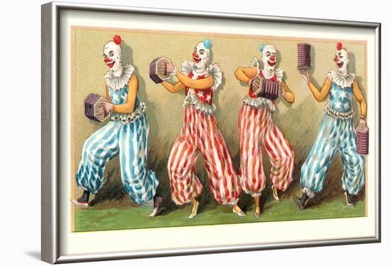 Four Clowns with Concertinas-null-Framed Art Print