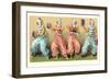 Four Clowns with Concertinas-null-Framed Art Print