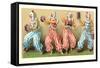 Four Clowns with Concertinas-null-Framed Stretched Canvas