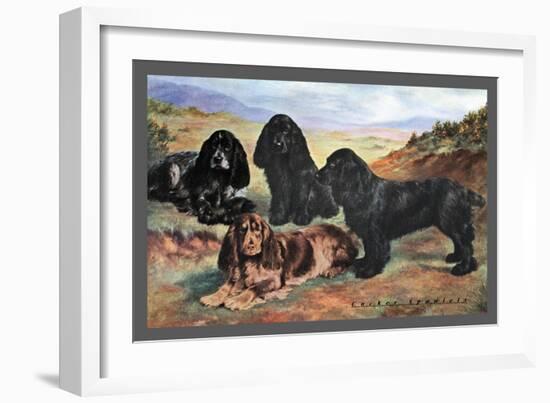 Four Cocker Spaniels-null-Framed Art Print