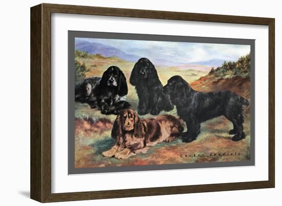 Four Cocker Spaniels-null-Framed Art Print