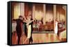 Four Couples Take Advantage of the Dance-Floor in a Smart Restaurant-null-Framed Stretched Canvas