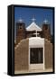 Four Crosses Adobe Church of Taos Pueblo-George Oze-Framed Stretched Canvas