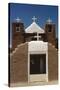 Four Crosses Adobe Church of Taos Pueblo-George Oze-Stretched Canvas