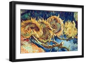 Four Cut Sunflowers, 1887-Vincent van Gogh-Framed Giclee Print