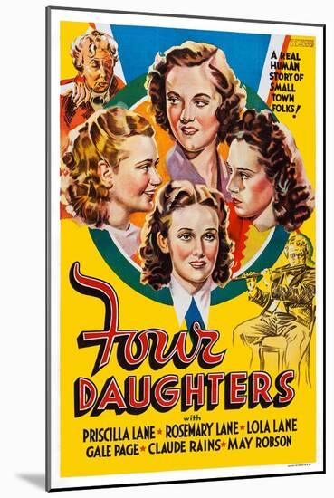 Four Daughters, Gale Page, Rosemary Lane, Priscilla Lane, Lola Lane, 1938-null-Mounted Art Print