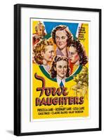 Four Daughters, Gale Page, Rosemary Lane, Priscilla Lane, Lola Lane, 1938-null-Framed Art Print