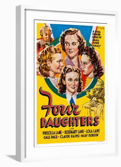 Four Daughters, Gale Page, Rosemary Lane, Priscilla Lane, Lola Lane, 1938-null-Framed Art Print