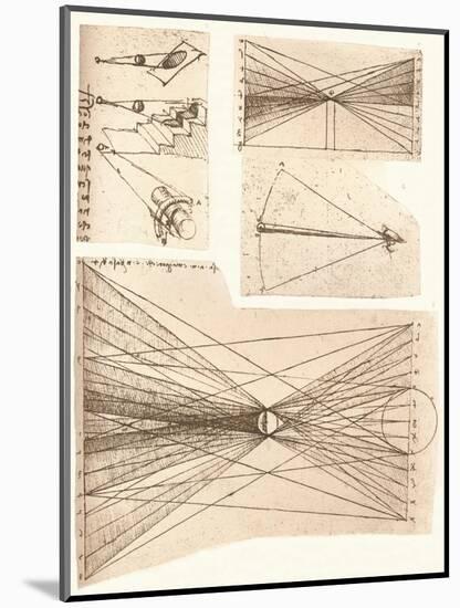 Four diagrams illustrating the theory of light and shade, c1472-c1519 (1883)-Leonardo Da Vinci-Mounted Giclee Print