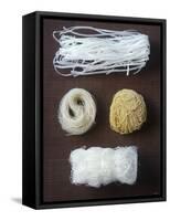 Four Different Types of Asian Noodles-Jean Cazals-Framed Stretched Canvas