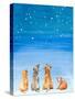 Four Dogs Star Gazing-Lanie Loreth-Stretched Canvas