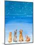 Four Dogs Star Gazing-Lanie Loreth-Mounted Art Print